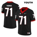 Youth Georgia Bulldogs NCAA #71 Andrew Thomas Nike Stitched Black Legend Authentic College Football Jersey LPF2254DL